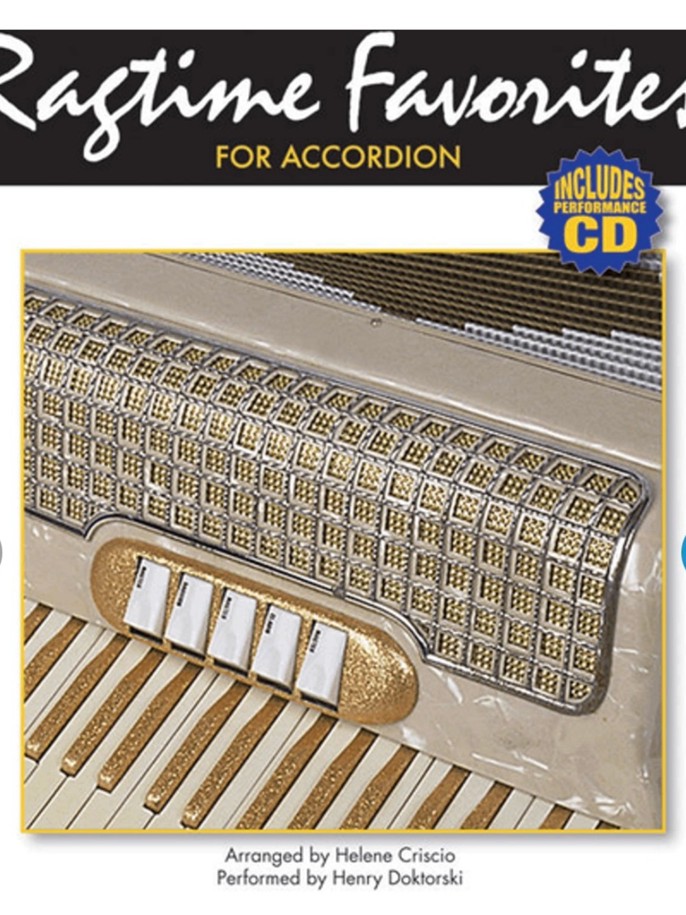 New Ragtime Favorites for Accordion – Gold/White Sheet Music Collection w/cd